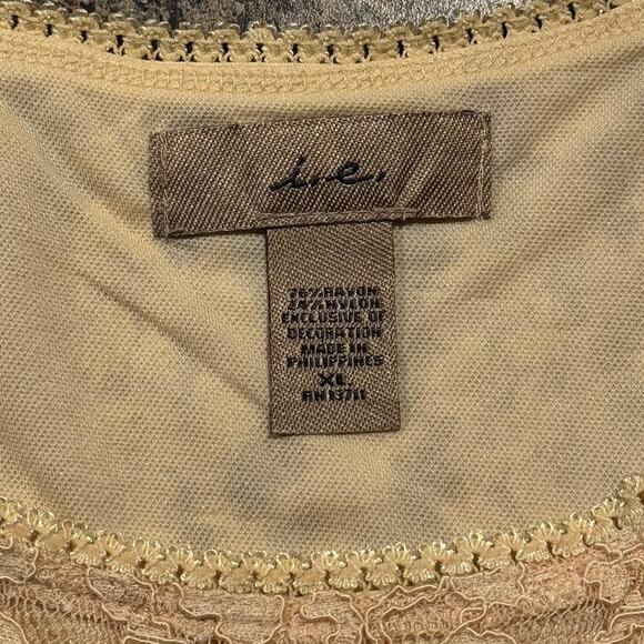 Vintage Tank Top Lace Floral Y2K Cottage Romantic Boho Feminine Minimalist XL - Picture 2 of 6